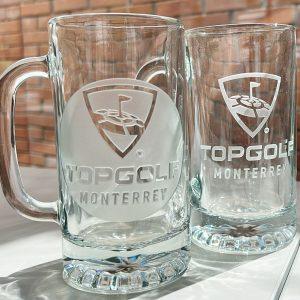 Set de 4 Tarros Cerveceros de Vidrio Personalizados (473ml)