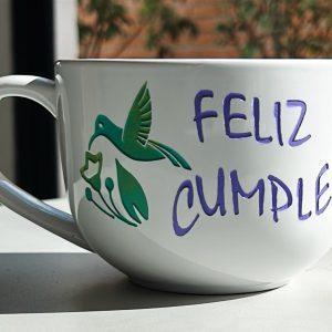 TAZA GRABADA BOWL BLANCA