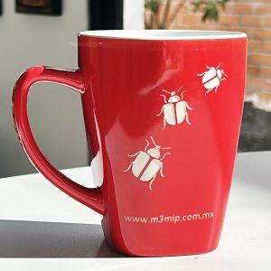 Taza Cuadrada Roja Personalizada con Grabado / grabs.mx