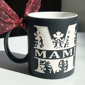 TAZA MATE NEGRA Grabado sand-blast